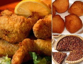 breaded catfish hushpuppies pecan pie catering barbecue Toronto Bad Wolf BBQ